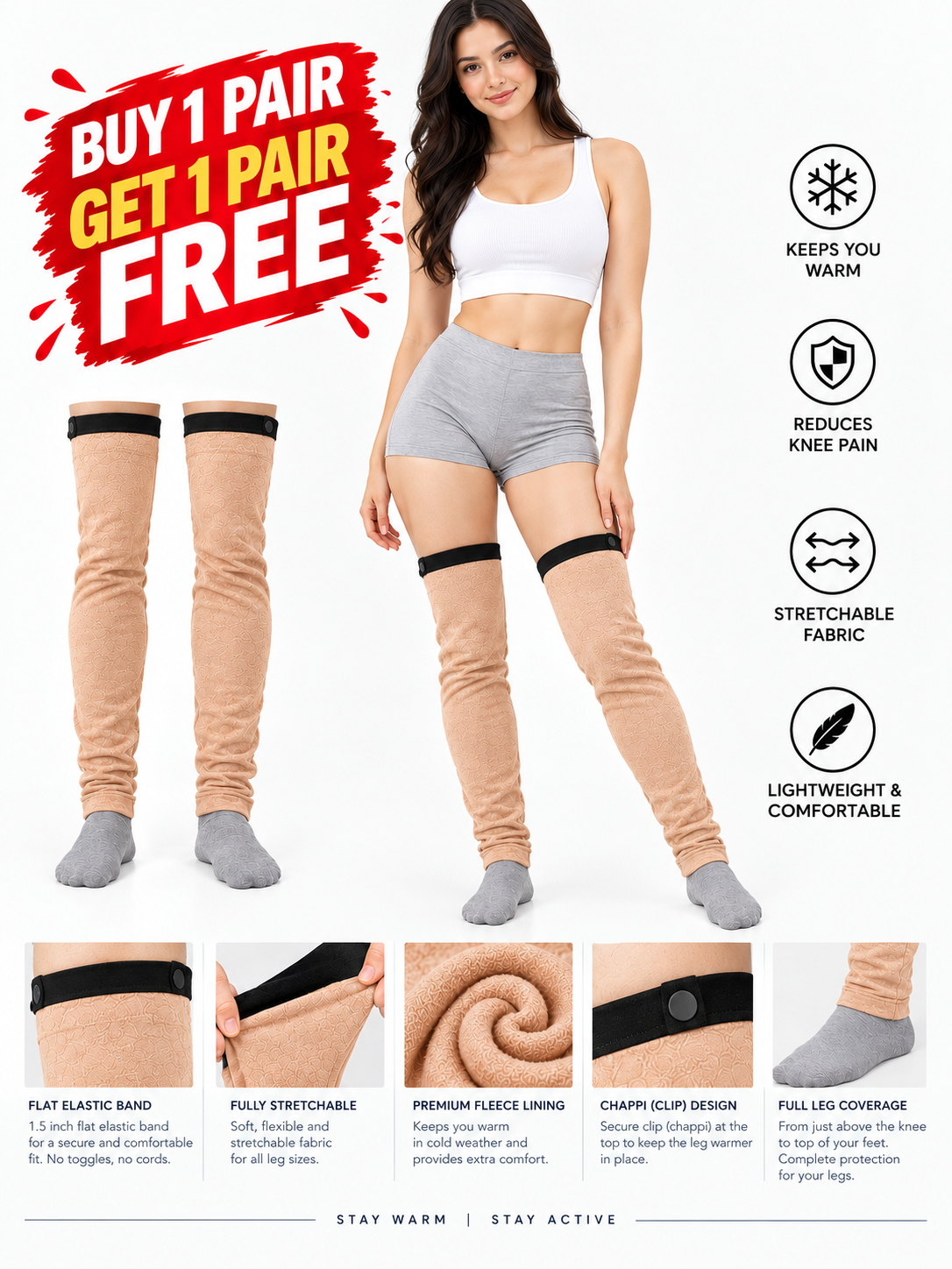 Leg Warmer Premium Buy 1 Pair Get 1 Pair Free