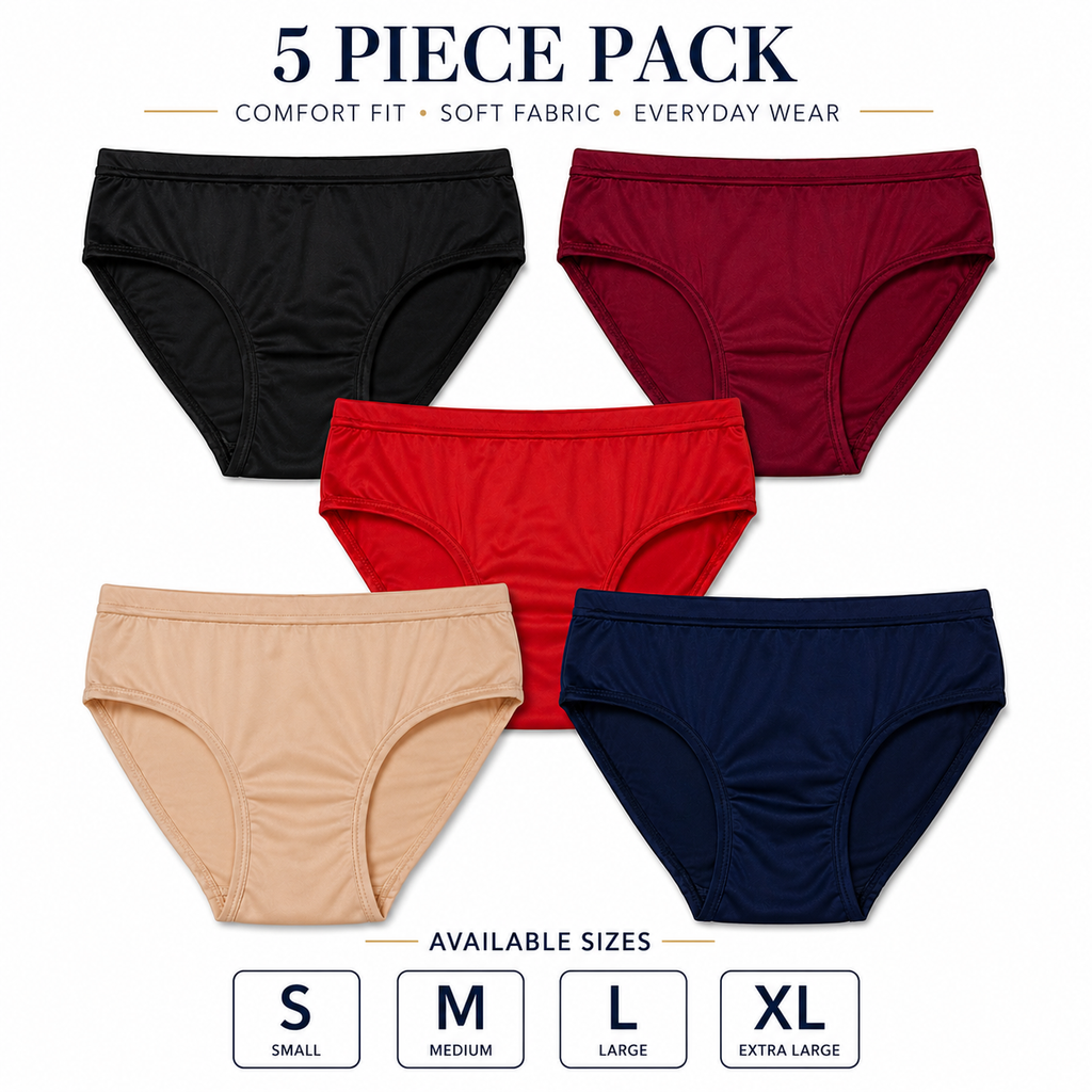 Women's Premium Everyday Panties – Soft & Stretchable (Pack of 5)