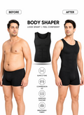 Men’s And Women's Slimming Compression Body Shaper Vest – Tummy Control & Chest Slim Fit Tank (Black) (White)