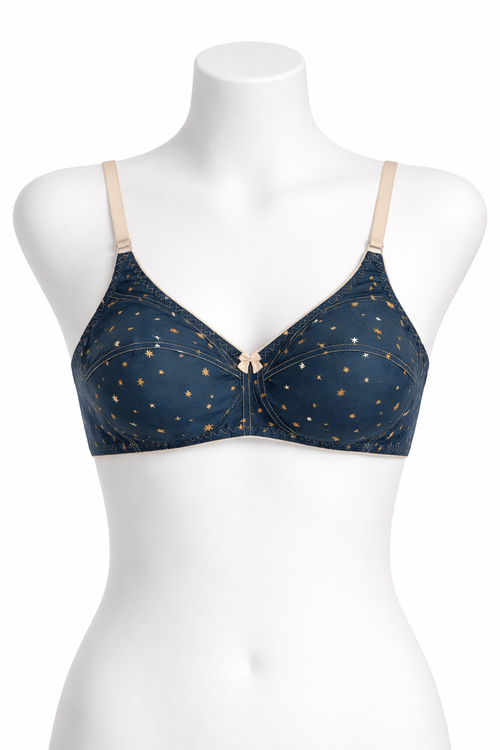 (Pack of 3) Soft Cotton Printed Bras for Women