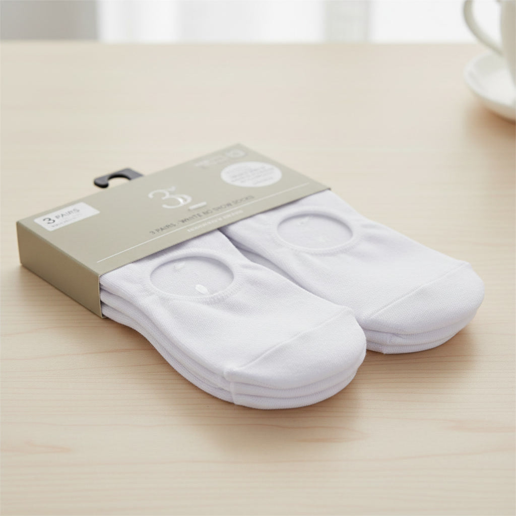 Men’s & Women's Half Cut Socks – Comfortable Fit (White)